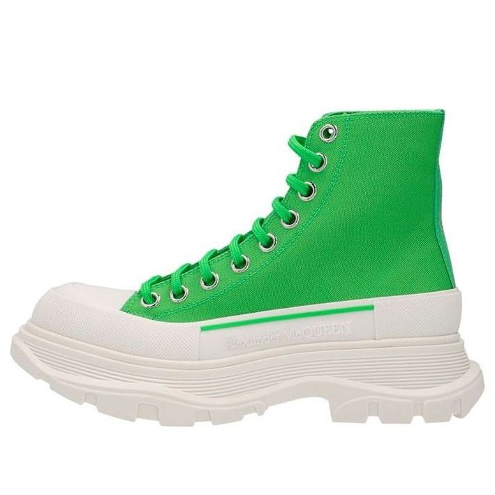(WMNS) Alexander McQueen Tread Slick Boots 'Green White' 697080W4UW23189