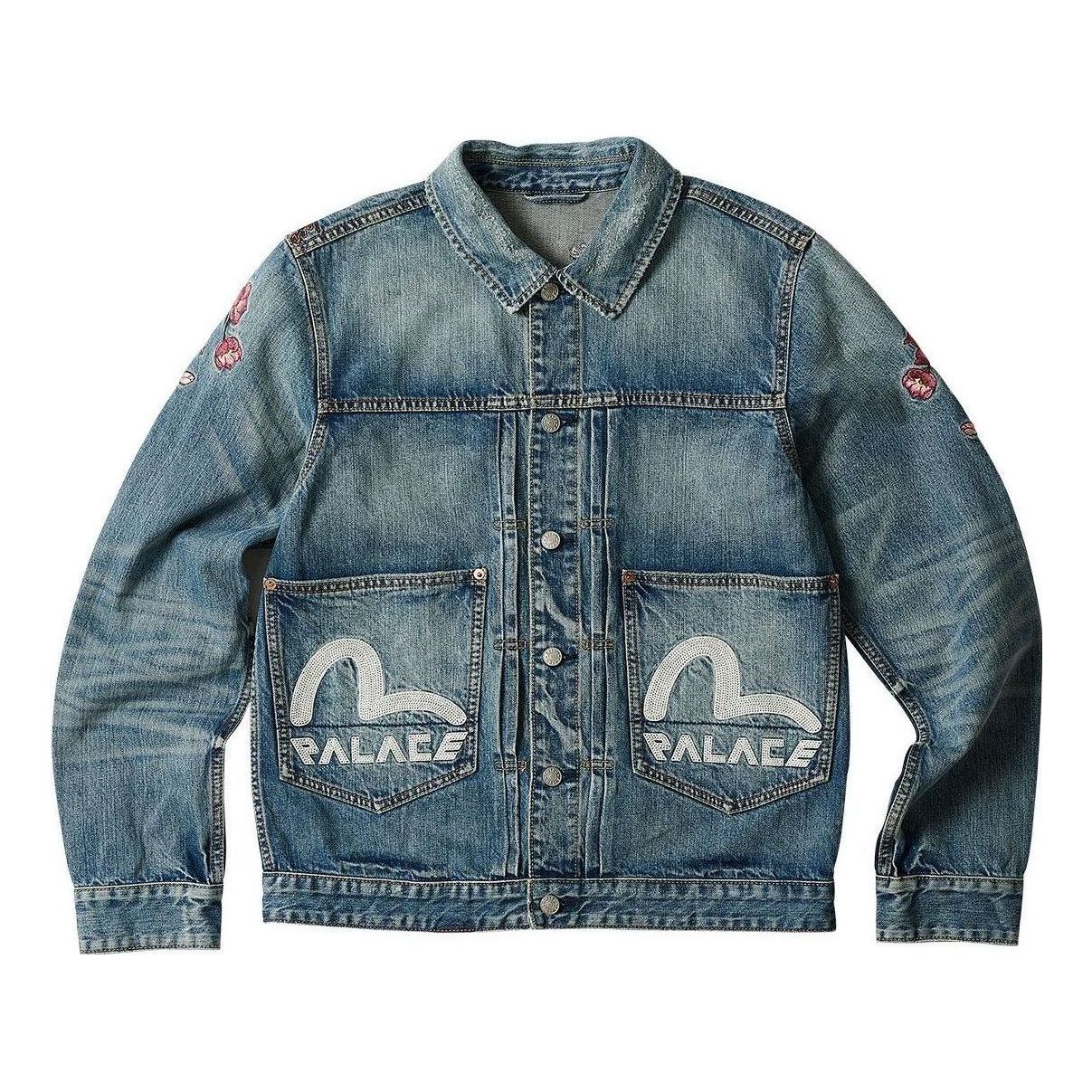 Palace x Evisu Type One Denim Jacket 'Stone Wash' P24EVJK001