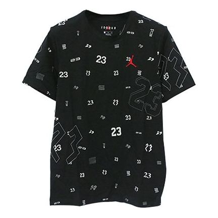 Air Jordan Round Neck Full Print Basketball Athleisure Casual Sports Short Sleeve Black AT0551-010