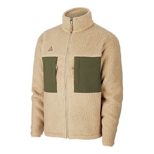 Nike ACG Sports Stay Warm Contrasting Colors Pocket Stand Collar Fleece Jacket Yellowbrown CT2950-247