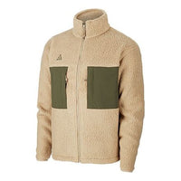 Nike ACG Sports Stay Warm Contrasting Colors Pocket Stand Collar Fleece Jacket Yellowbrown CT2950-247