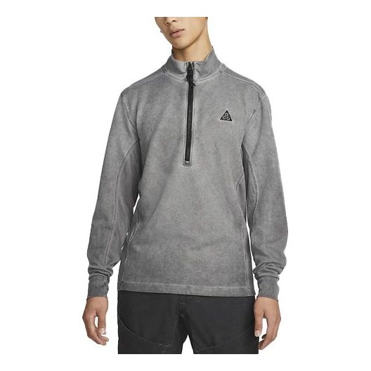 Men's Nike ACG Zipper Cardigan Sports Long Sleeves Dark Grey T-Shirt DM6223-010