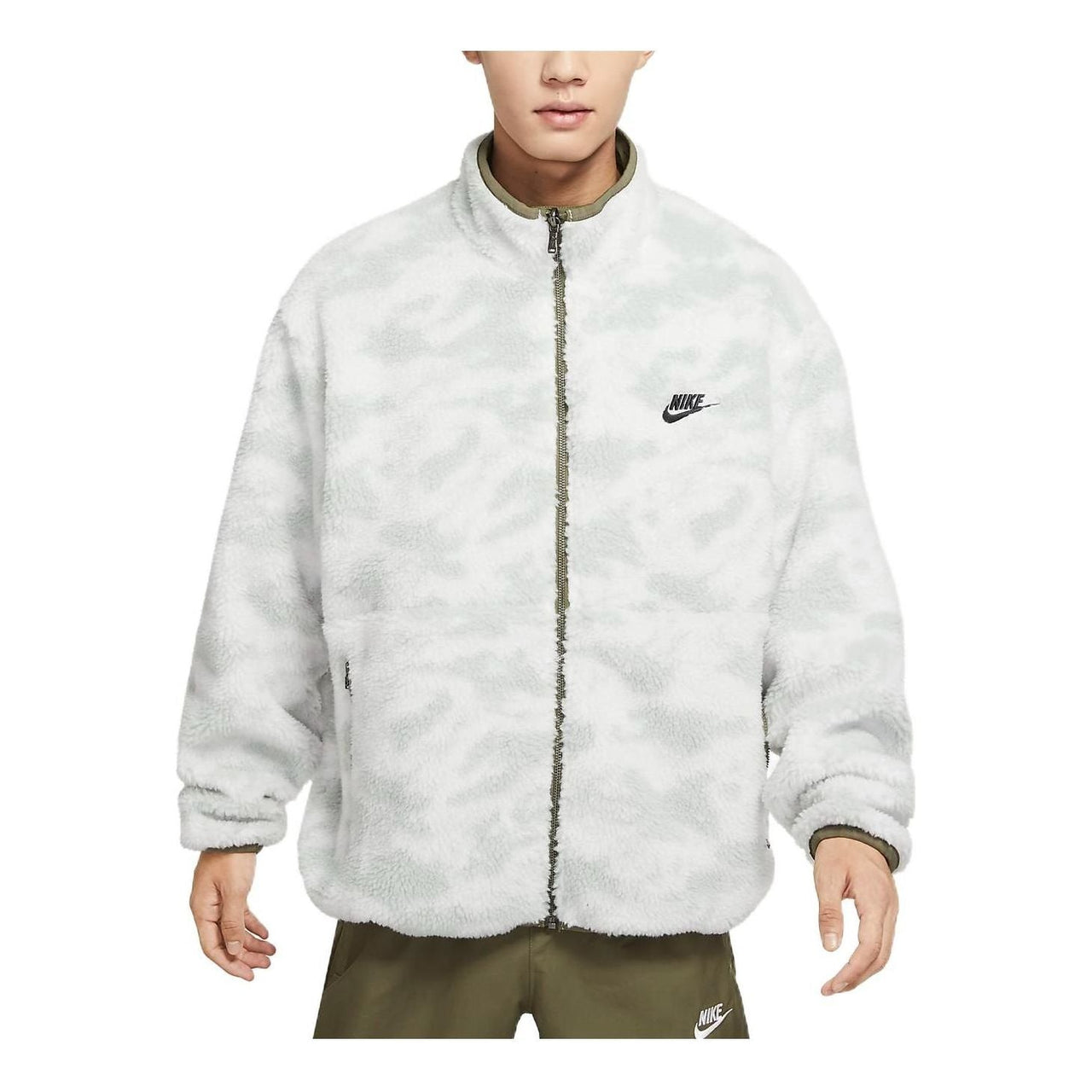 Nike Club Fleece 2-way jacket 'Olive Camouflage' DQ4885-222