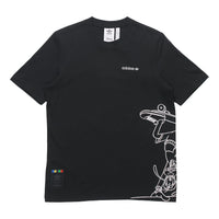 adidas originals x Crossover Disney Goofy Tee Side Large Printing Short Sleeve Black GD6029