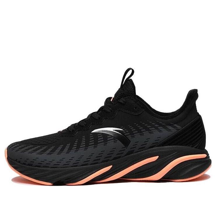 (WMNS) ANTA Leather Running Shoes 'Black Orange White' 122045522-6