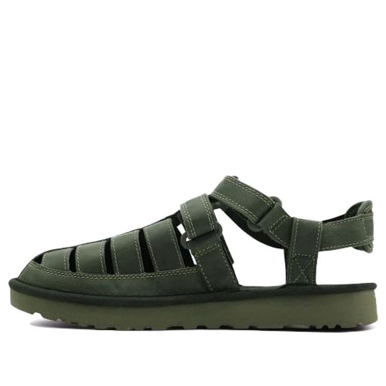 UGG Dune Fisherman Cowhide Green Sandals 1102694-MSG