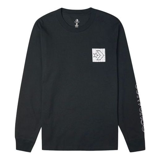 Converse Distorted Court Long Sleeve T-Shirt 'Black' 10021108-A01
