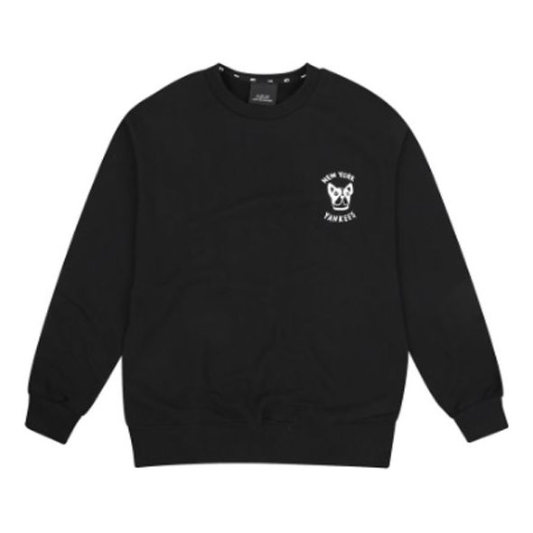 MLB NYLong Sleeve Wide Loose Classic Printing Round Neck Black 31MTC2941-50L