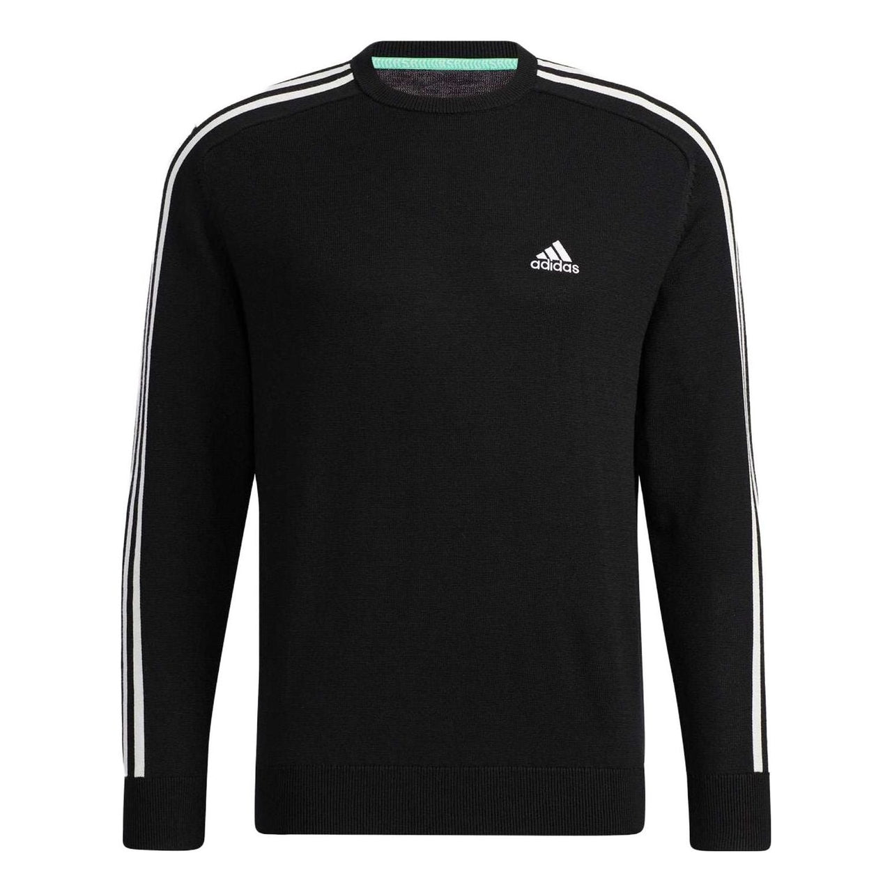 adidas 3-Stripes Long Sleeve Crew Neck Sweater 'Black' GV1203