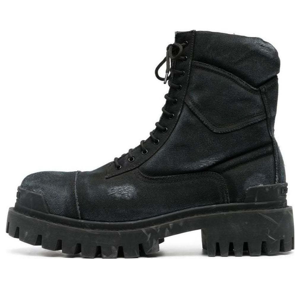 Balenciaga Combat Strike Boots 'Washed Black Cotton' 694042W2H111000