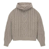 Fear of God Essentials FW23 Cable Knit Hoodie 'Core Heather' 192BT234394F