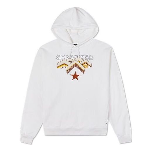 Men's Converse Mountains Pattern Printing Fleece Lined White 10023523-A01