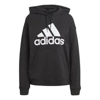 (WMNS) adidas Big Logo Oversized French Terry Hoodie Asia Sizing 'Black' HR4934
