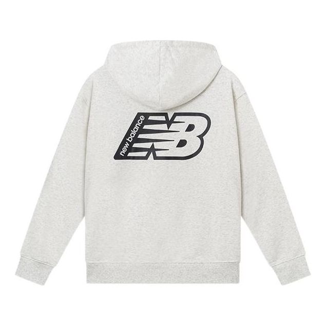 New Balance Essentials Fleece Hoodie 'White Black' NC5CC3F281-SAH