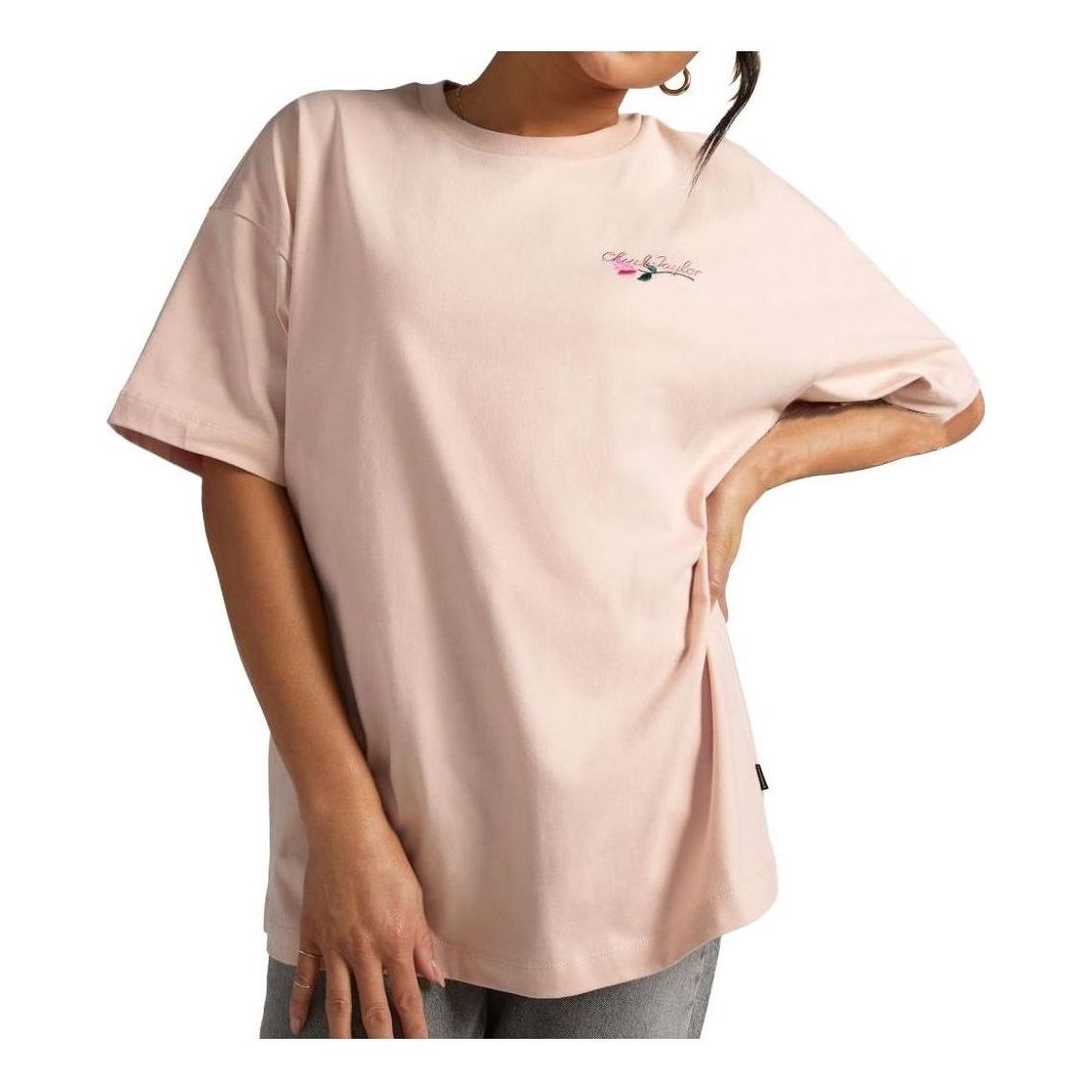 (WMNS) Converse Chuck Taylor High Summer Art OS Tee 'Pink Sage' 10025186-A02
