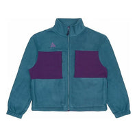Men's Nike Colorblock Stand Collar Fleece Zipper Dark Sapphire Blue Jacket 'Midnight Turq Grdppl Black' BQ7198-347