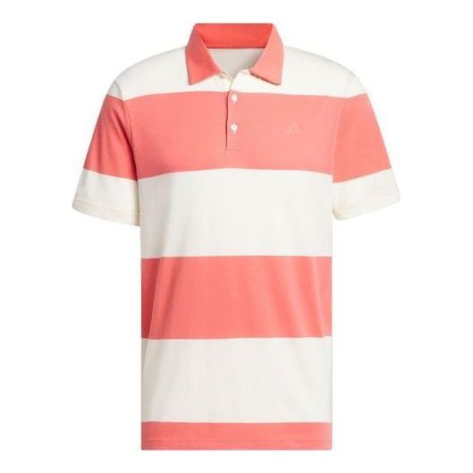 adidas Colorblock Rugby Stripe Polo Shirt Asia Sizing 'Pink White' IU4357