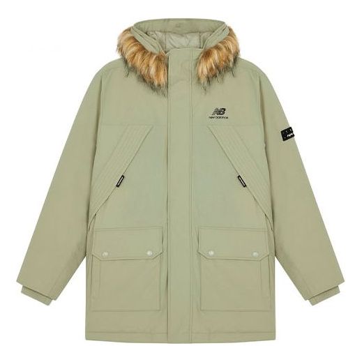 New Balance Winter Long Down Jacket 'Lime Green Brown' AMJ14304-SP4