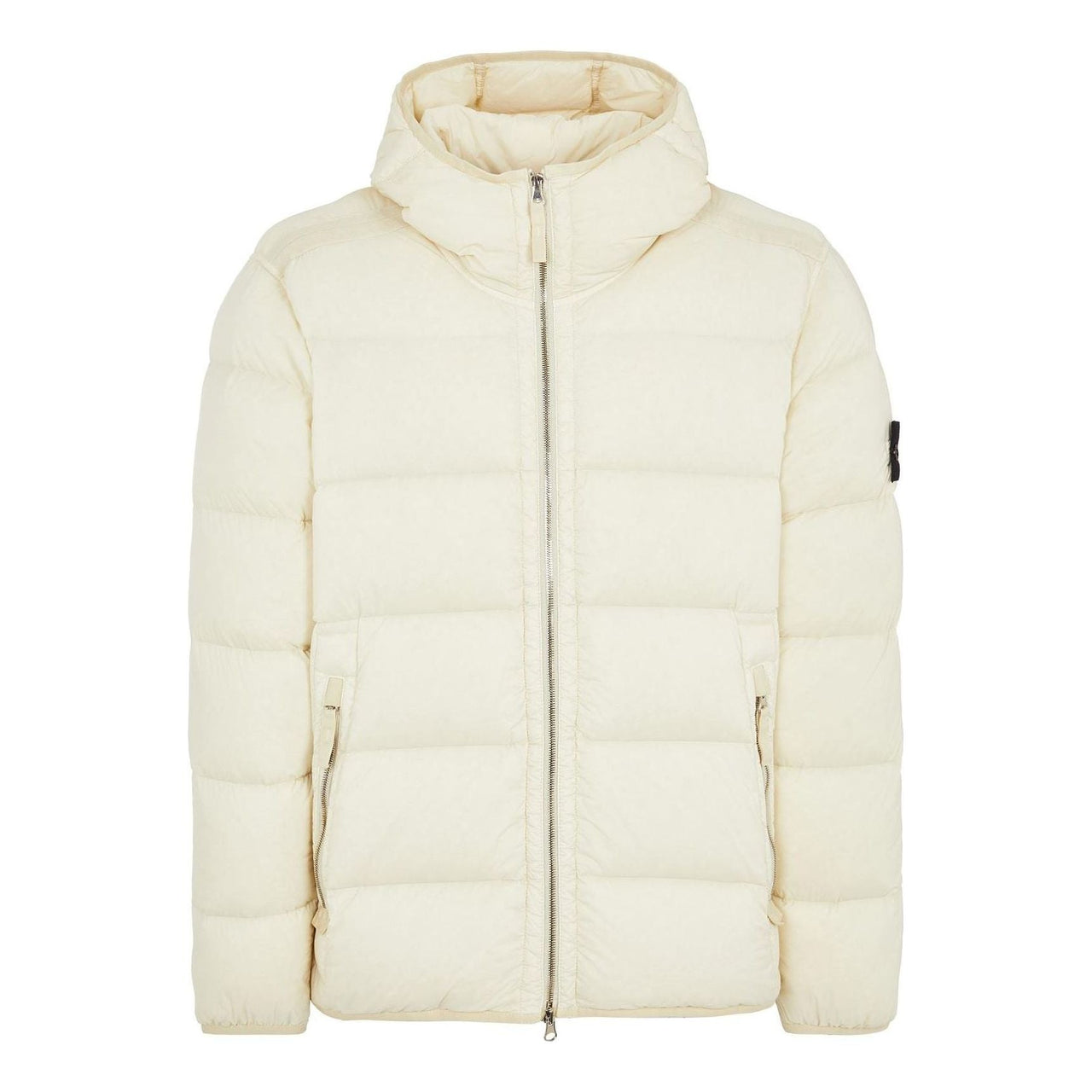 STONE ISLAND Compass Patch Zip-Up Puffer Jacket 'Beige' 791543728-V0097