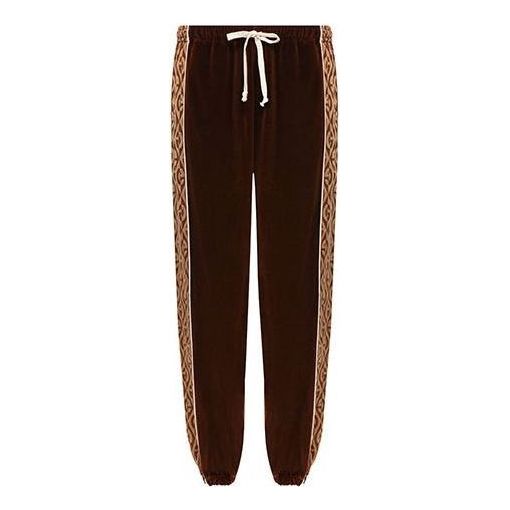 Gucci GG Rhombus Velvet Track Pants 'Brown' 595527-XJBTB-2044