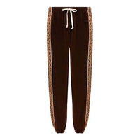 Gucci GG Rhombus Velvet Track Pants 'Brown' 595527-XJBTB-2044