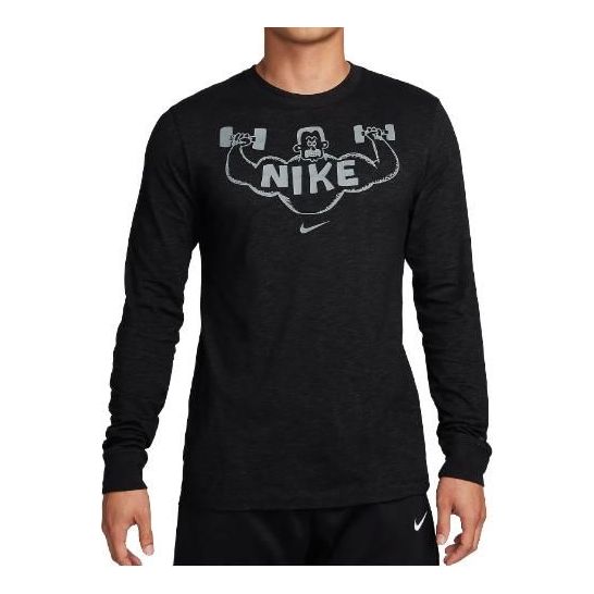 Nike Dri-FIT Long Sleeve Fitness T-Shirt 'Black' FJ2405-010