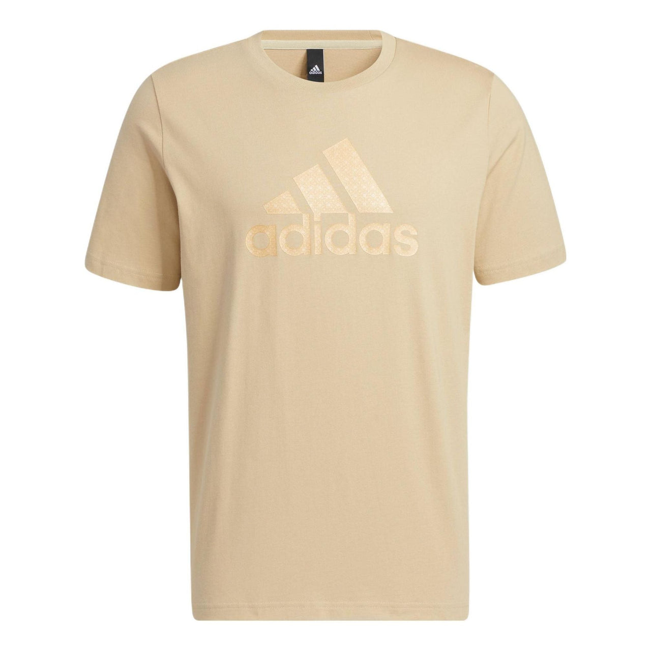 adidas Solid Color Large Logo Printing Athleisure Casual Sports Short Sleeve Brown HE7427