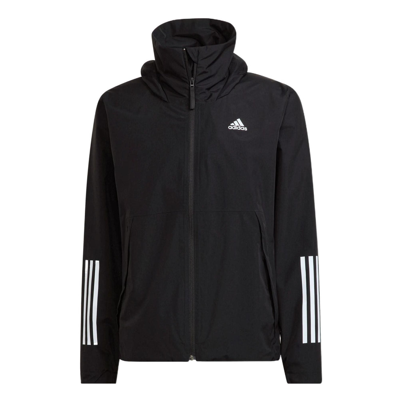 Men's adidas Bsc 3s R.r Jkt Sports Storage Simple Hooded Jacket Black H65773