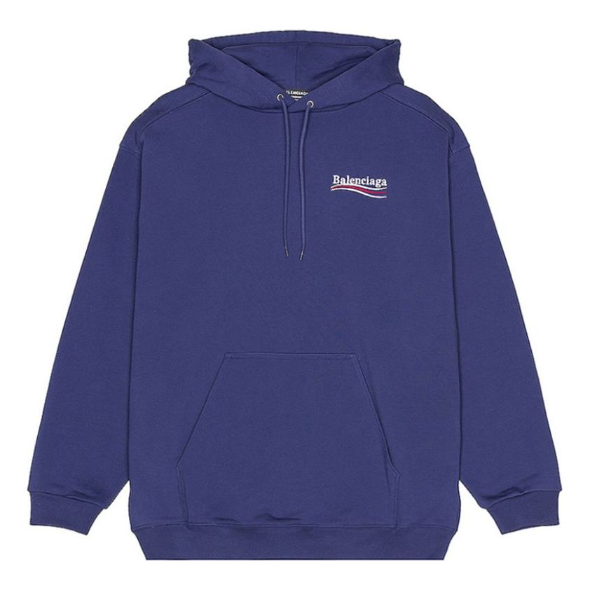 Balenciaga Political Campaign Hoodie Medium Fit 'Blue' 600583TKVI91195