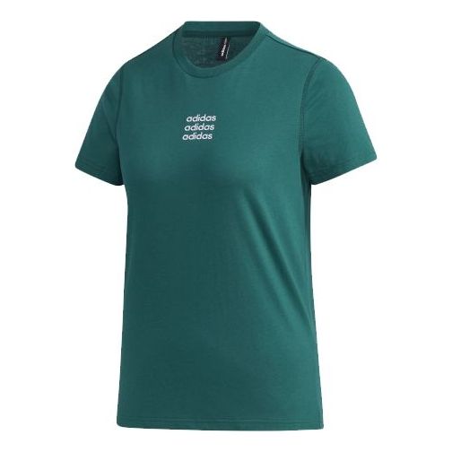 (WMNS) adidas neo Casual Sports Short Sleeve Forest Green GJ7928