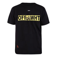 Off-White Cotton Printing Short Sleeve Black OMAA032S181850831060