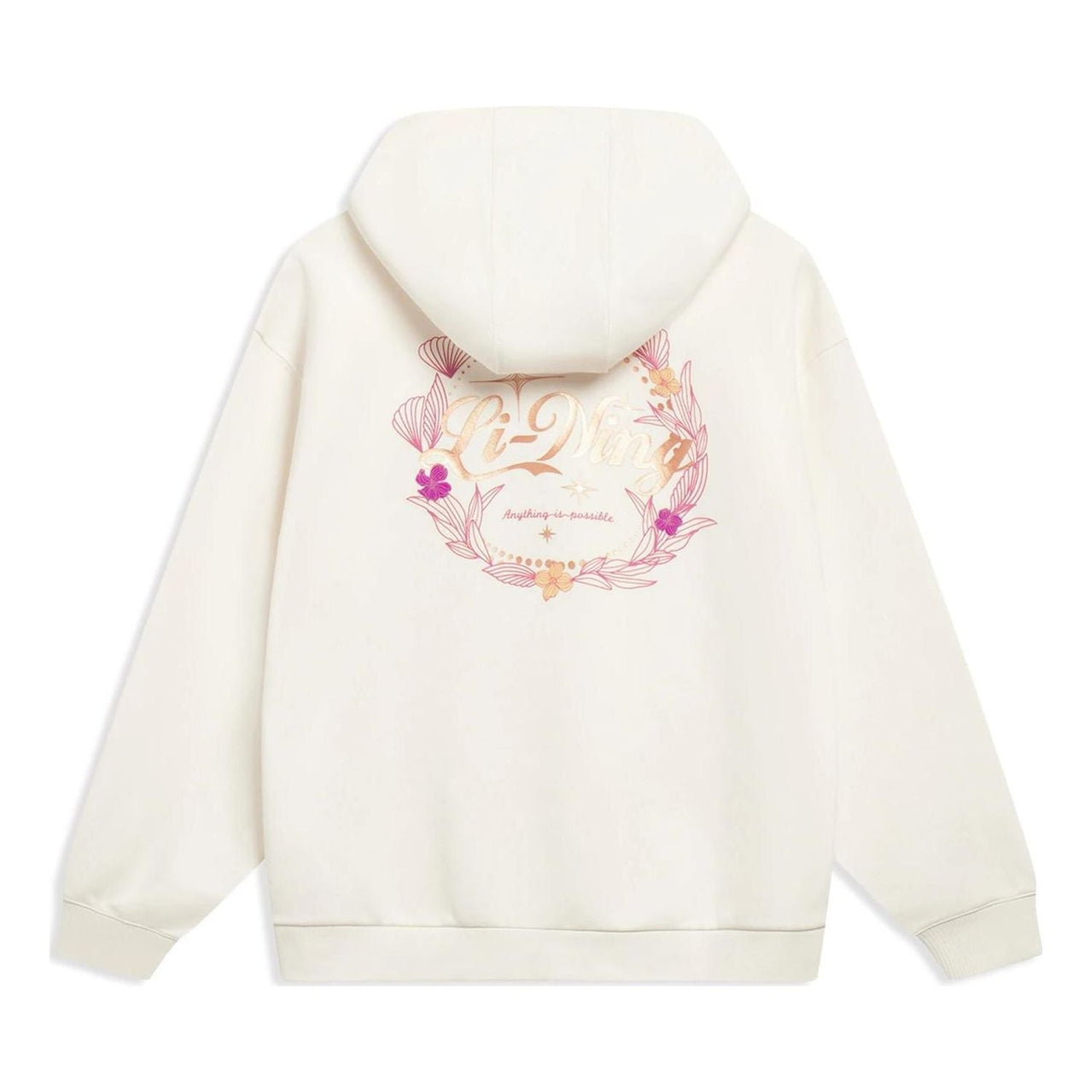 (WMNS) Li-Ning Anything Is Possible Floral Graphic Hoodie 'Beige' AWDT016-1