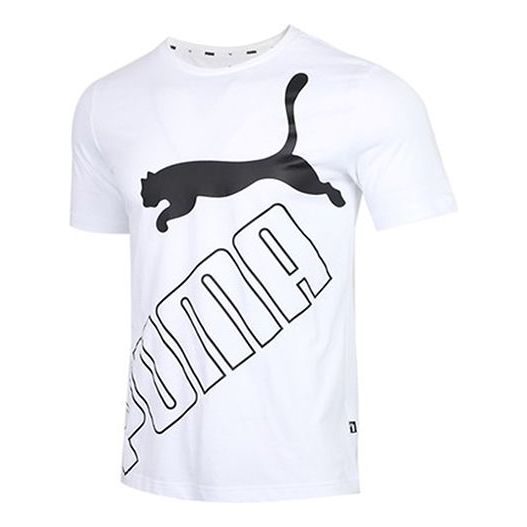 PUMA Big Logo Printed Short Sleeve TEE White 586464-02