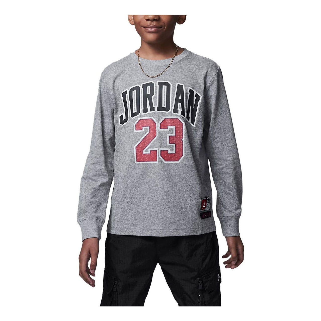 (PS) Air Jordan Junior Practice Flight Long Sleeve T-Shirt 'Grey' FV2490-091