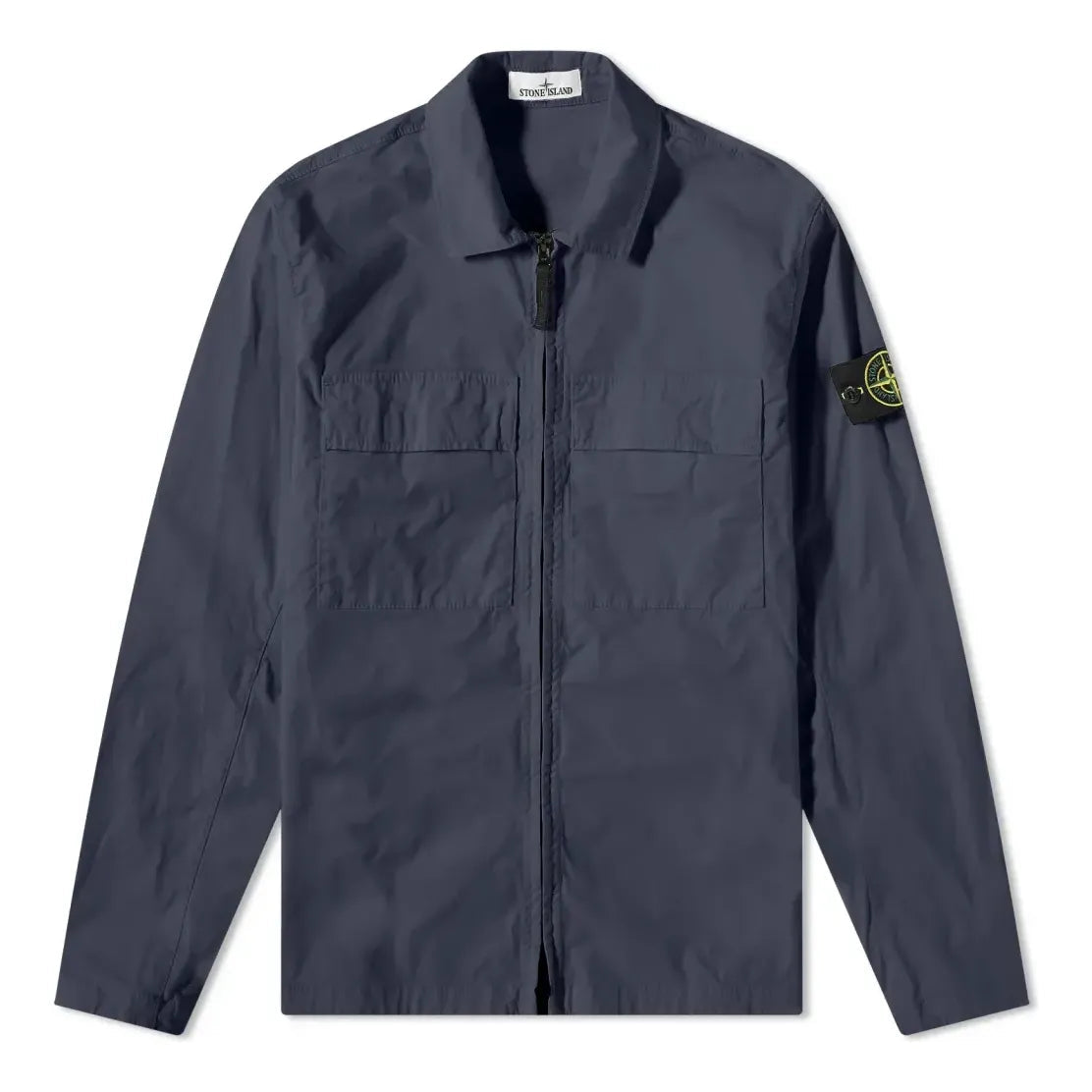 STONE ISLAND Supima Cotton Twill Stretch-TC Zip Shirt Jacket 'Navy' 781510210-V0020