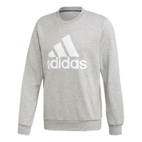 adidas Athleisure Casual Sports Printing Logo Round Neck Pullover Gray FL3925