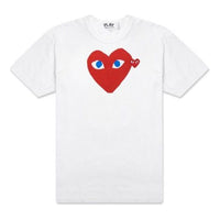 (WMNS) COMME des GARCONS PLAY Blue Eye Heart Tee 'White' AZ-T085-051-1