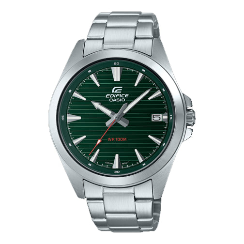 Men's CASIO Minimalistic Business Watch 100m waterproof Mens Silver Analog EFV-140D-3AV
