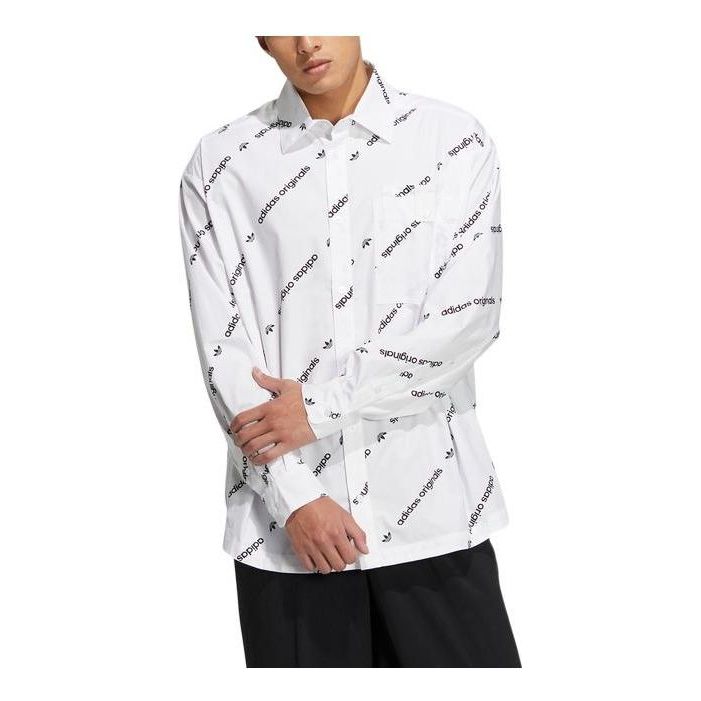 adidas originals Printing Alphabet Full Print Long Sleeves Shirt Unisex White HU1228