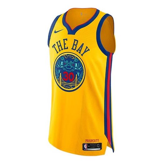 Nike NBA City Edition Connected jersey AU 30 golden state warriors stephen curry Yellow AH6052-728