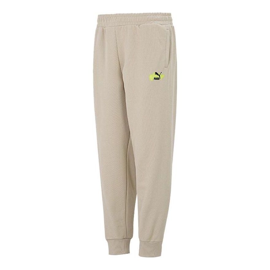 PUMA Trend Graphic Logo Pants 'Beige' 536088-19