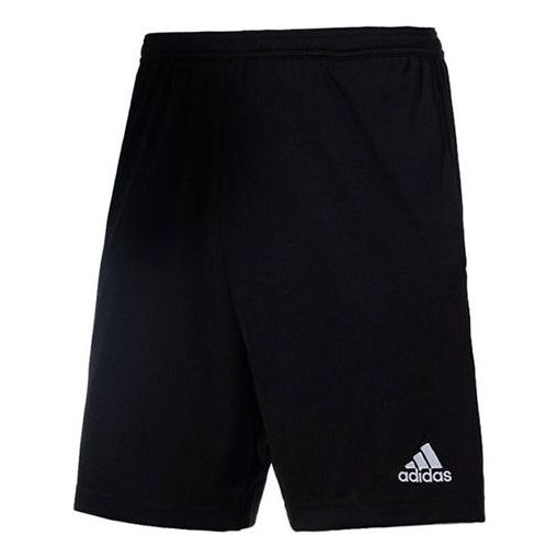 Men's adidas Ent22 Tr Sho Solid Color Logo Small Label Soccer/Football Sports Woven Shorts Black HB0575
