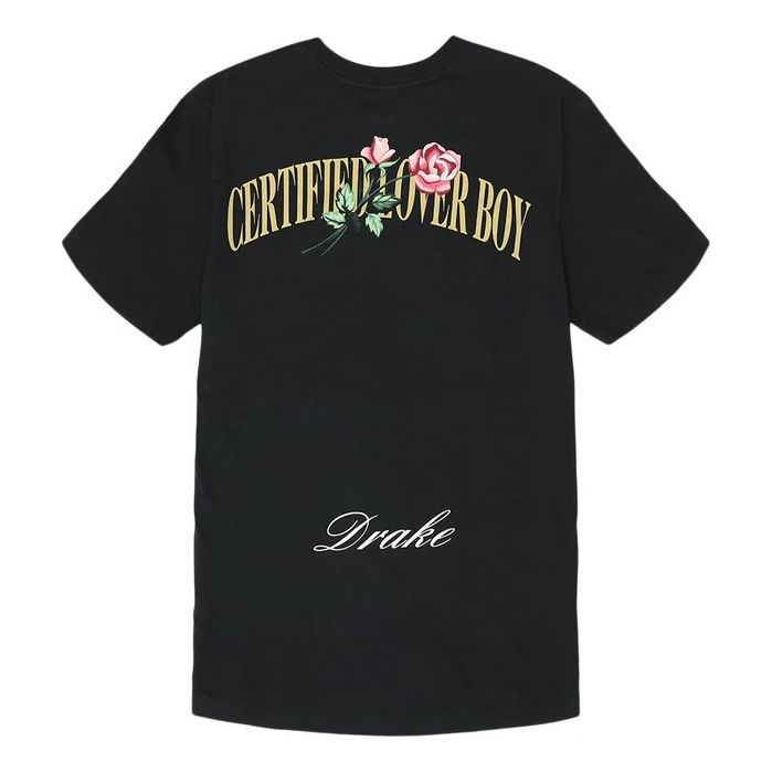 Nike x Drake Certified Lover Boy Rose T-Shirt 'Black' CLBBLKT-001