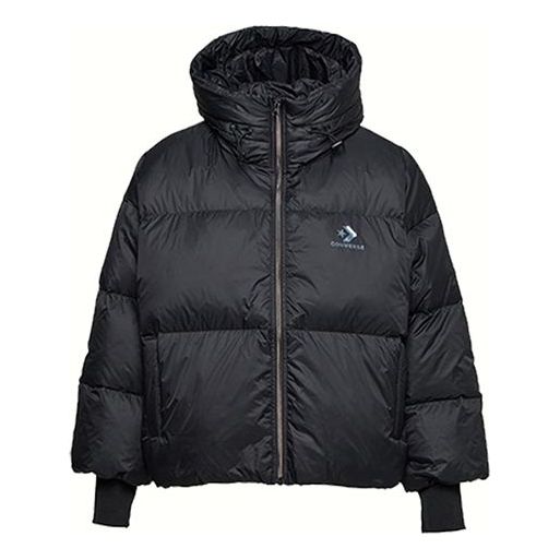 (WMNS) Converse Short Down Fill Puffer Hooded Jacket 'Black' 10019326-A03