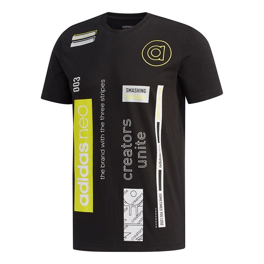 adidas neo Cs Bth Tee Ss Logo Tee Men's Black EJ7075