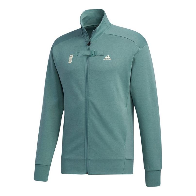 adidas WJ TT Cardigan Stand Collar Casual Sports Jacket Green GM4458