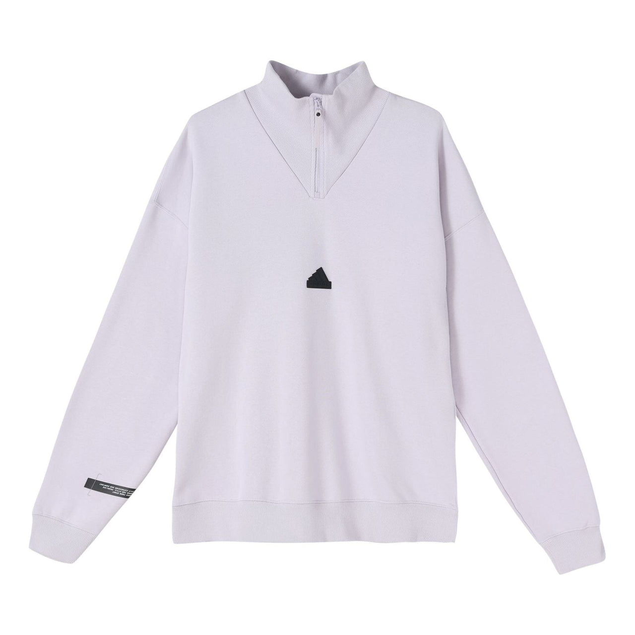 Men's adidas New 1/2-zip Solid Color Small Logo Half Zipper Pullover Stand Collar Long Sleeves Gray HN1942