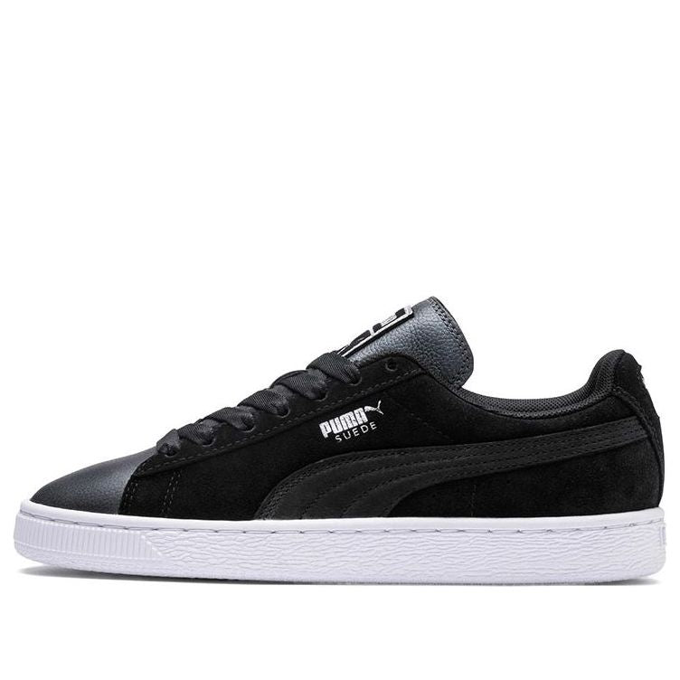 (WMNS) PUMA Suede Shimmer Black/Grey Low Board Shoes 369597-02
