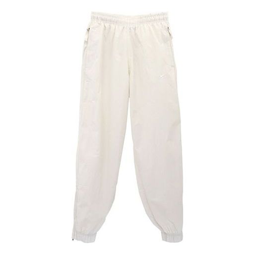 Men's Nike Solid Color Logo Printing Elastic Waistband Bundle Feet Sports Pants/Trousers/Joggers Autumn White DQ6572-030