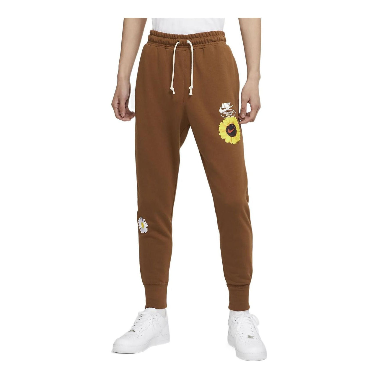 Men's Nike Knit Embroidered Sports Pants/Trousers/Joggers Brown DM5013-204